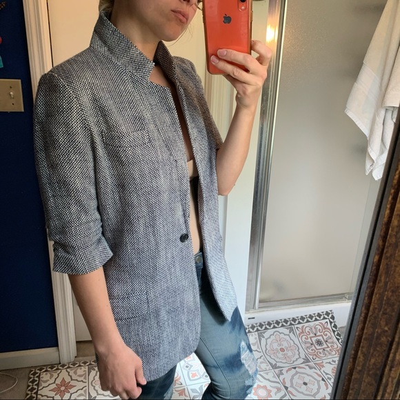 Elizabeth & James tweed longline 3/4 sleeve blazer - Picture 4 of 16